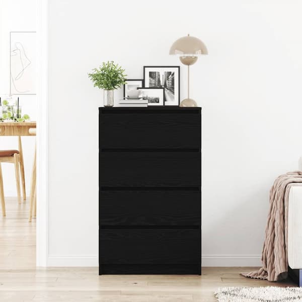Skänk svart ek 60x35x98,5 cm konstruerat trä