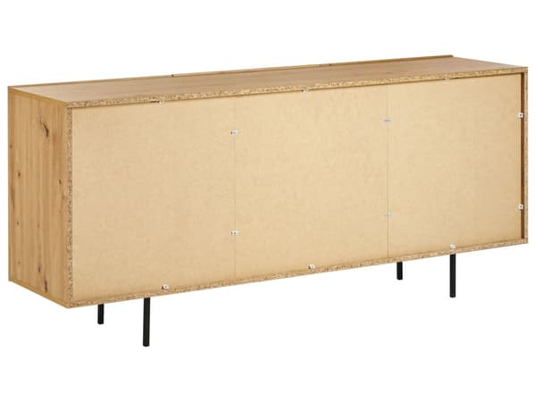 Skänk Ljust Trä 2 Dörrar 3 Lådor Skåp Förvaringsenhet Skandinavisk Stil