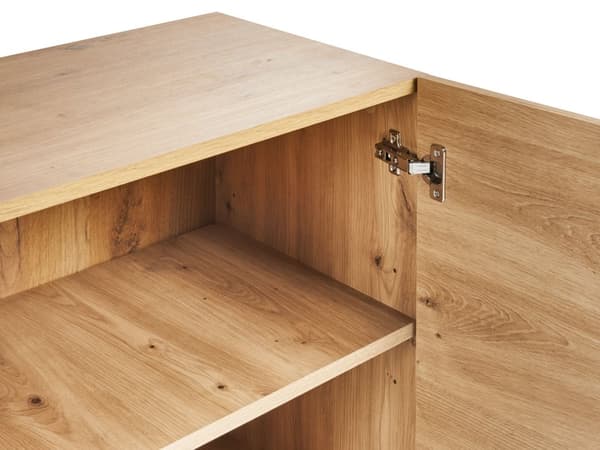 Skänk Ljust Trä 2 Dörrar 3 Lådor Skåp Förvaringsenhet Skandinavisk Stil