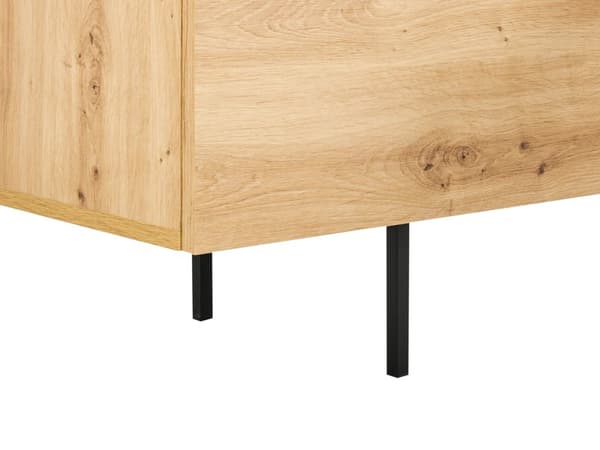 Skänk Ljust Trä 2 Dörrar 3 Lådor Skåp Förvaringsenhet Skandinavisk Stil