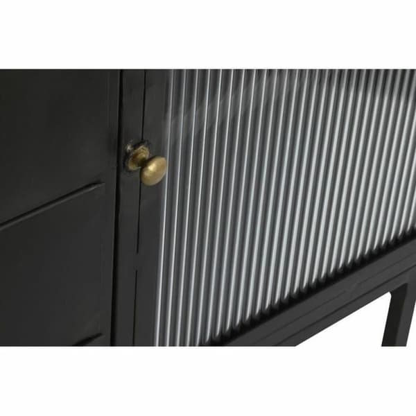 naturligt svart guld mangoträ metall skänk (145 x 40 x 85 cm)