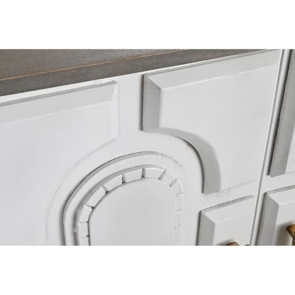 Sideboard - Guldgrå - Vit metall - Mangoträ