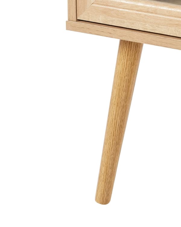 2-dørs Skjenk i Lyst Tre Sponplater Bein i Furu 1 Hylle med Glassfront Minimalistisk Stil