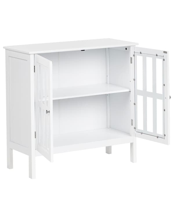 Skjenk Hvit 2-dørs Skap Oppbevaring Meditarrean Stil Minimalistisk Design