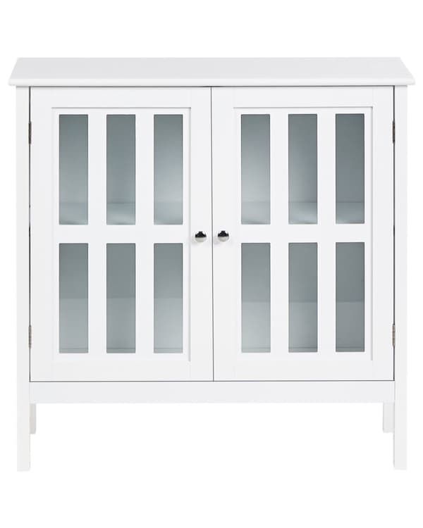 Skjenk Hvit 2-dørs Skap Oppbevaring Meditarrean Stil Minimalistisk Design