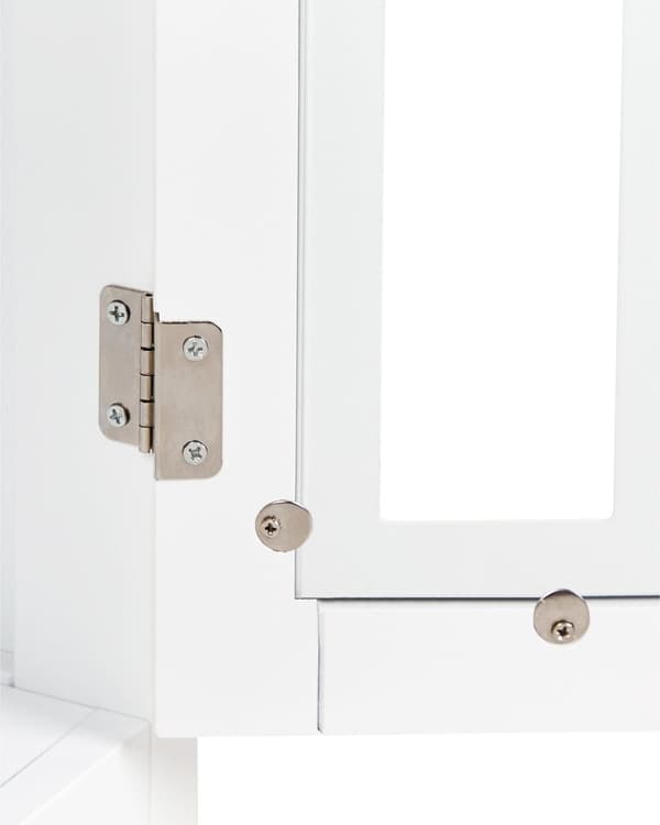 Skjenk Hvit 2-dørs Skap Oppbevaring Meditarrean Stil Minimalistisk Design