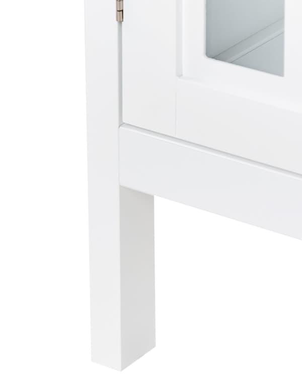 Skjenk Hvit 2-dørs Skap Oppbevaring Meditarrean Stil Minimalistisk Design