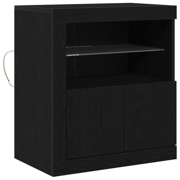vidaXL Kattovalaisin LED-valoilla Musta Tammi 60,5x37x67 cm