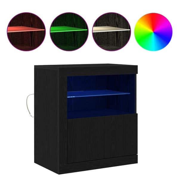 vidaXL Kattovalaisin LED-valoilla Musta Tammi 60,5x37x67 cm
