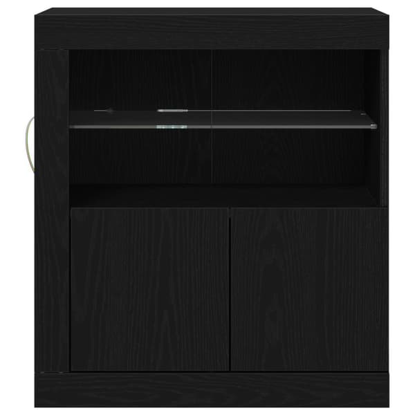 vidaXL Kattovalaisin LED-valoilla Musta Tammi 60,5x37x67 cm