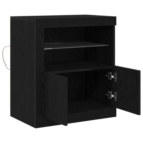 vidaXL Kattovalaisin LED-valoilla Musta Tammi 60,5x37x67 cm