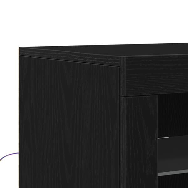 vidaXL Kattovalaisin LED-valoilla Musta Tammi 60,5x37x67 cm