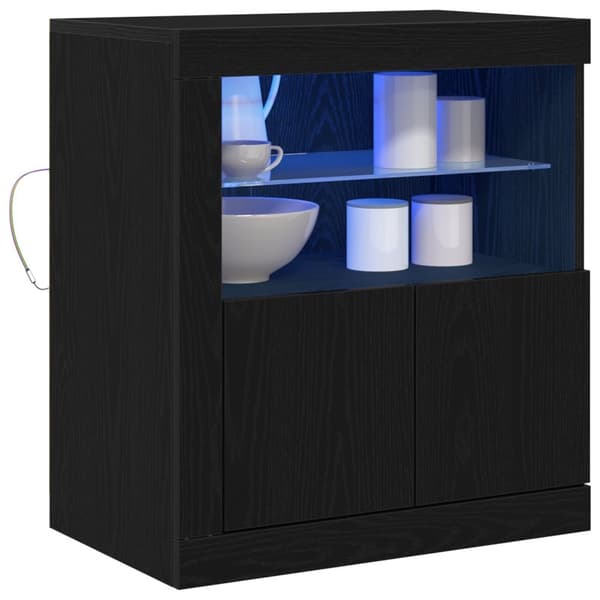vidaXL Kattovalaisin LED-valoilla Musta Tammi 60,5x37x67 cm