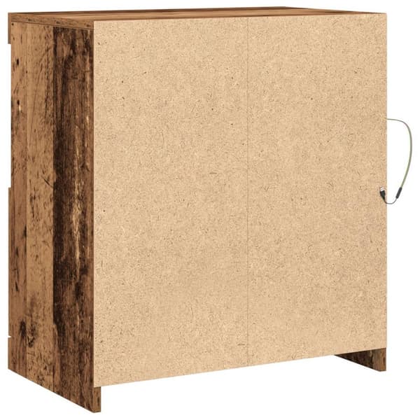 vidaXL Sivukaluste LED-valoilla Vanhasta Puusta 60x37x67 cm