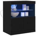 Miniatyrbilde 3 av 11: vidaXL Skap med LED-lamper Svart Eik 60x37x67 cm