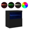 Miniatyrbilde 5 av 11: vidaXL Skap med LED-lamper Svart Eik 60x37x67 cm