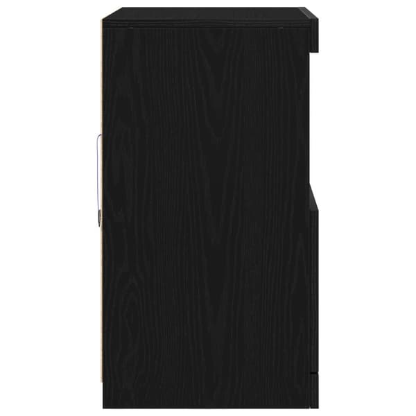 vidaXL Skap med LED-lamper Svart Eik 60x37x67 cm