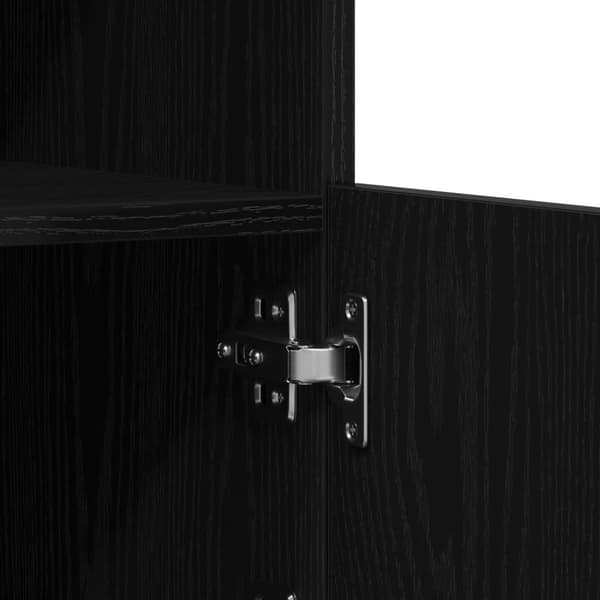 vidaXL Skap med LED-lamper Svart Eik 60x37x67 cm