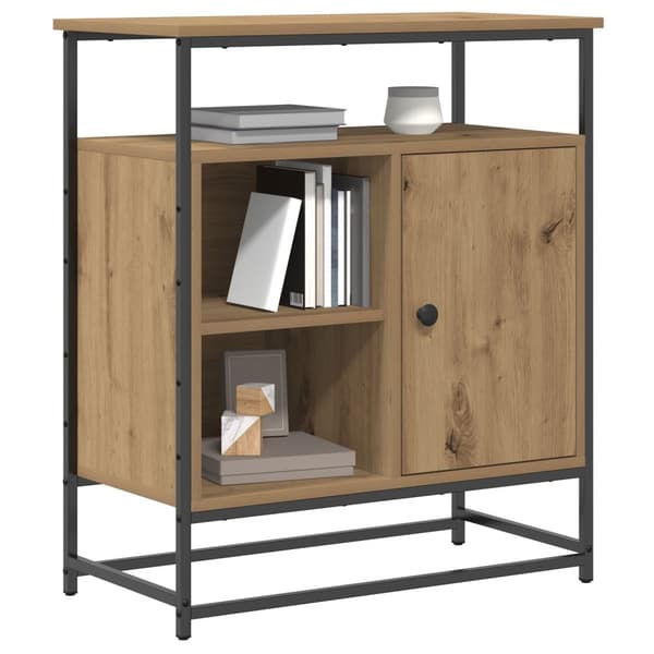 vidaXL Sivupöytä Artisan Tammi 69x35x80 cm Tekninen Puu ja Teräs