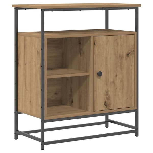 vidaXL Sivupöytä Artisan Tammi 69x35x80 cm Tekninen Puu ja Teräs