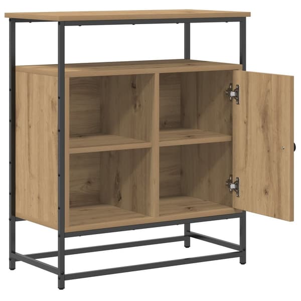 vidaXL Sivupöytä Artisan Tammi 69x35x80 cm Tekninen Puu ja Teräs
