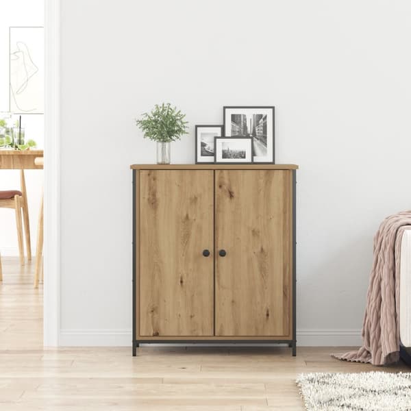 vidaXL Sideboard Artisan Egetræ Spånplade og metal Medium