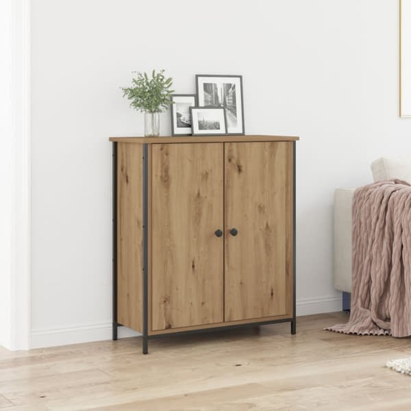 vidaXL Sideboard Artisan Egetræ Spånplade og metal Medium