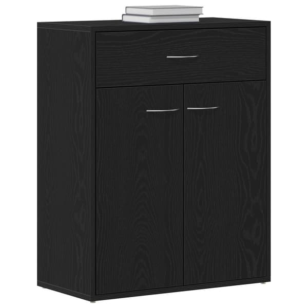 vidaXL Sivupöytä Musta Tammi 60x30x75 cm Teknisestä Puusta