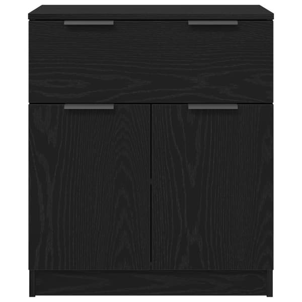 vidaXL Sideboard Sort Eg Konstrueret Træ Medium Opbevaring