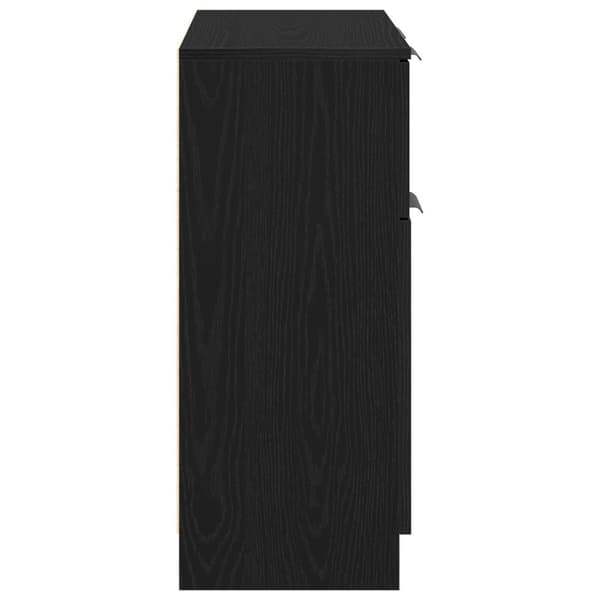 vidaXL Sideboard Sort Eg Konstrueret Træ Medium Opbevaring