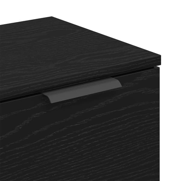 vidaXL Sideboard Sort Eg Konstrueret Træ Medium Opbevaring
