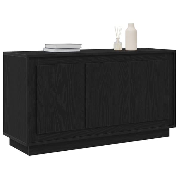 vidaXL Skab Sort egetræ MDF Stor Buffet skab Rektangulær Moderne