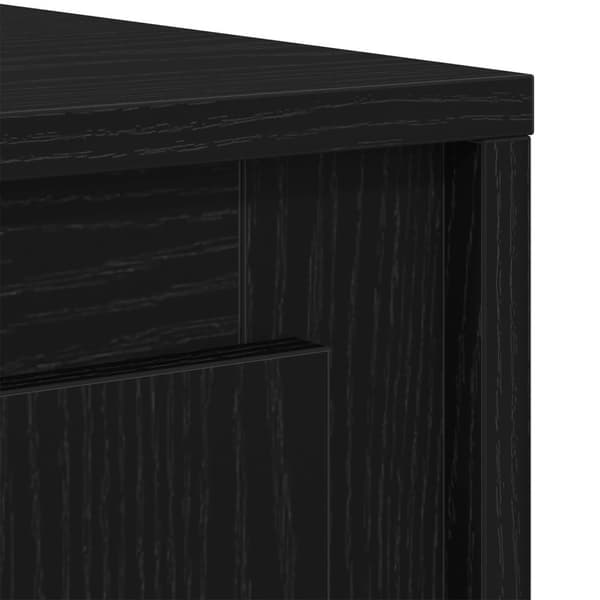 vidaXL Skab Sort egetræ MDF Stor Buffet skab Rektangulær Moderne
