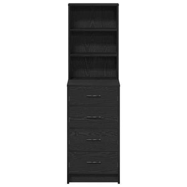 vidaXL Høyskap Svart Eik 40x41x135 cm Konstruert Tre
