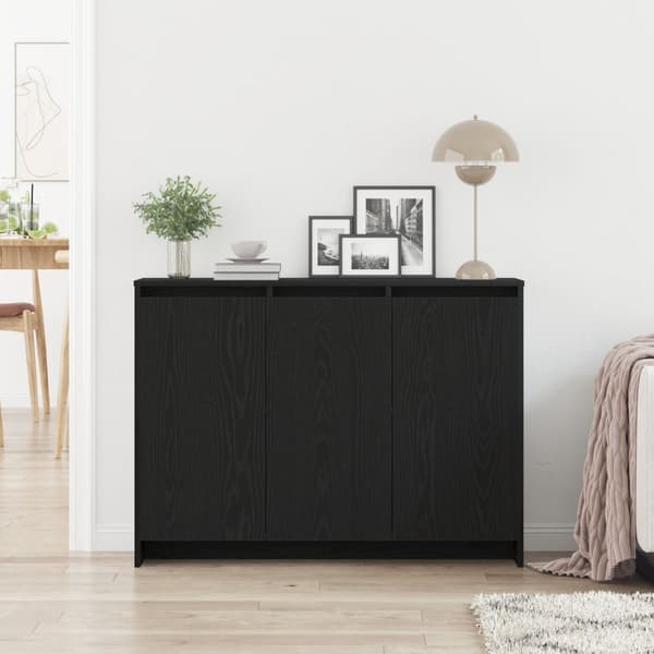 vidaXL Sideboard Svart ek Konstruerat trä Medium Förvaring