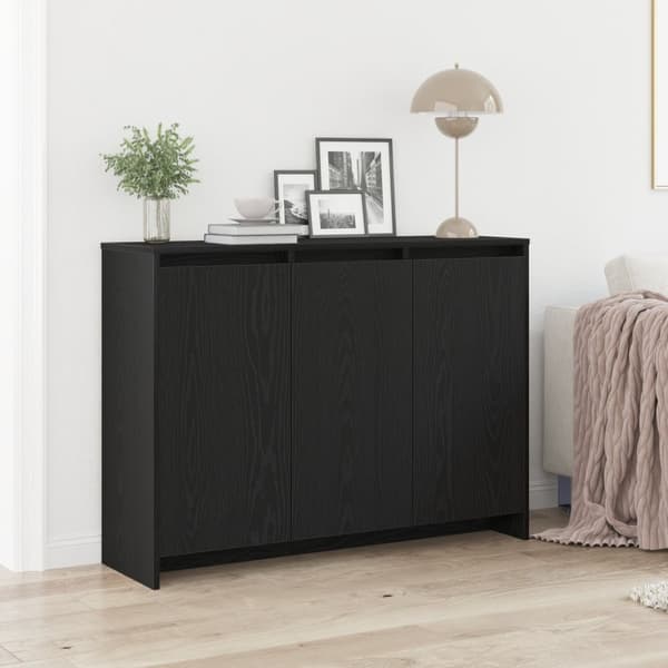 vidaXL Sivupöytä Musta Tammi 102x33x75 cm Tekopuu