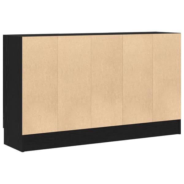 vidaXL Sideboard Sort eg Konstrueret træ og glas Mellem Sideboard