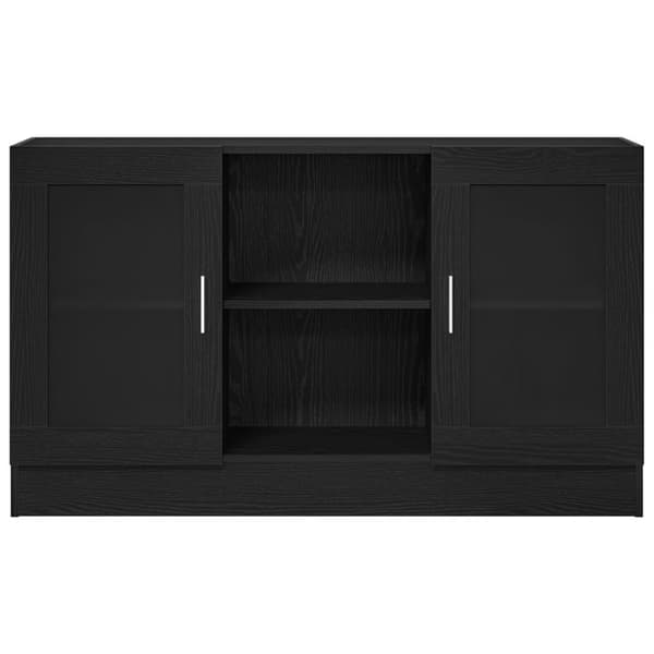 vidaXL Sideboard Sort eg Konstrueret træ og glas Mellem Sideboard