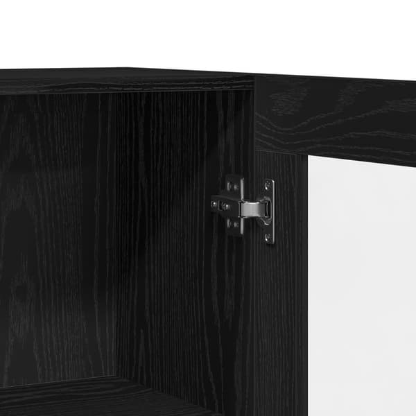 vidaXL Sideboard Sort eg Konstrueret træ og glas Mellem Sideboard
