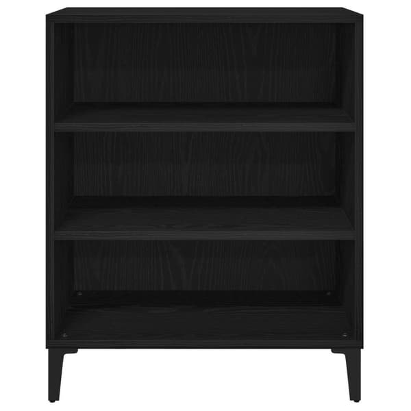 vidaXL Sideboard Sort egetræ Træ, Metal Mellem Sort egetræ sideboard