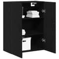 Miniatyrbilde 3 av 11: vidaXL Vegghengtskap Svart Eik 69,5x34x90 cm Laget av Tre
