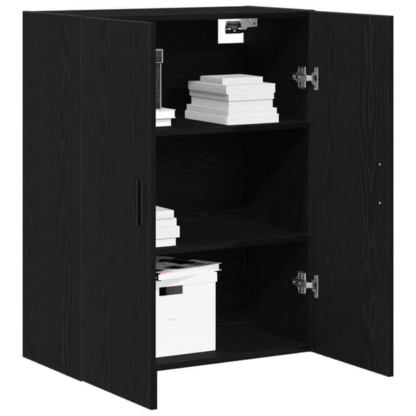 vidaXL Vegghengtskap Svart Eik 69,5x34x90 cm Laget av Tre