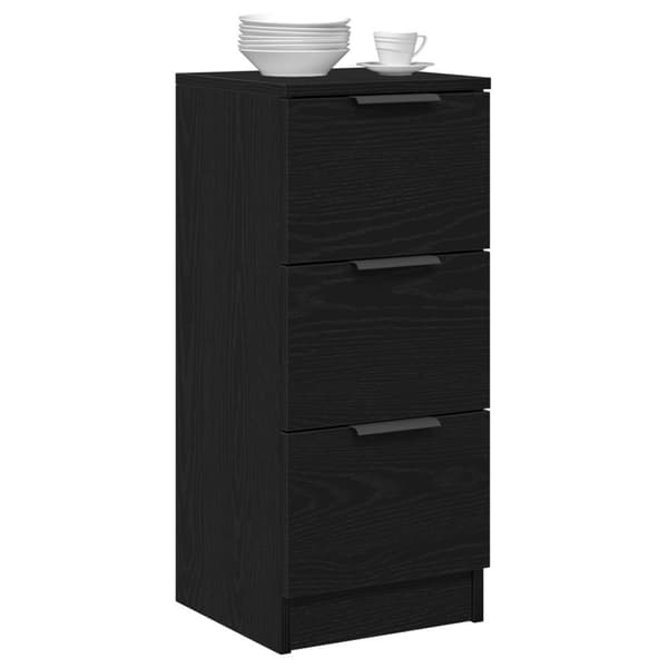 vidaXL Sideboards 2 pcs Svart Eik 30x30x70 cm Konstruert Tre