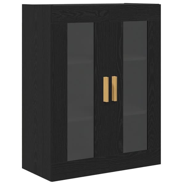 vidaXL Väggmonterat Skåp Svart Ek Konstruerat trä 69.5 x 34 x 89.8 cm
