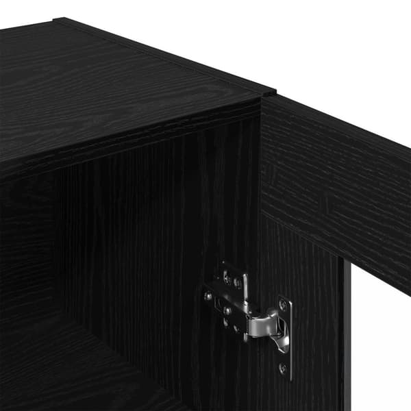 vidaXL Väggmonterat Skåp Svart Ek Konstruerat trä 69.5 x 34 x 89.8 cm