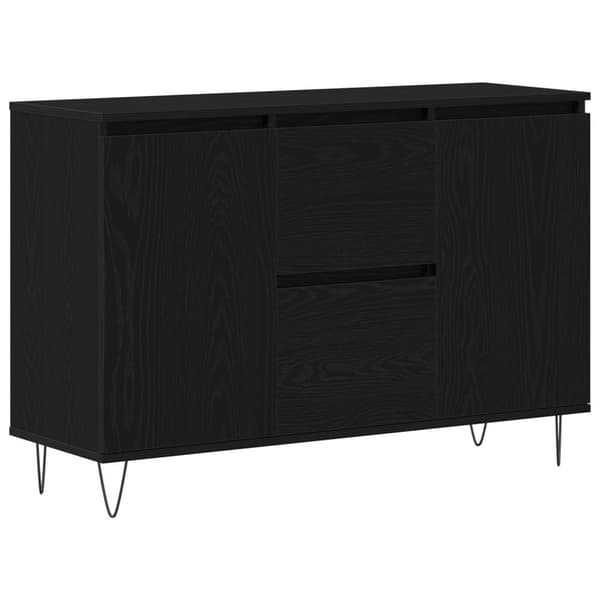 vidaXL Skap Svart Eik 101,5x35x70 cm Konstruert Tre