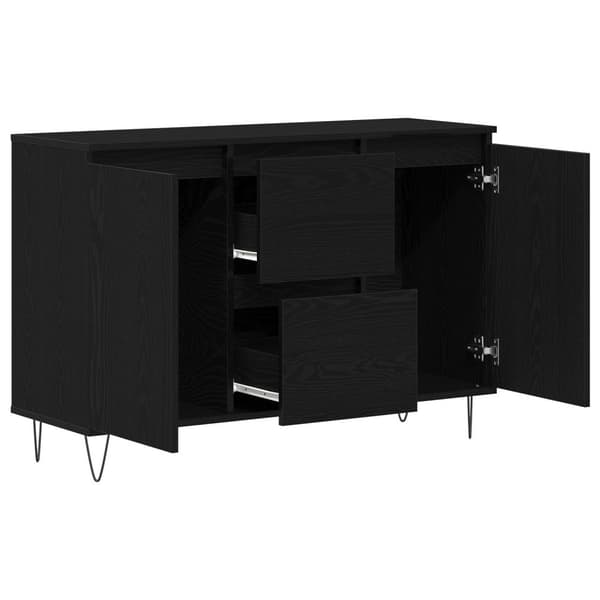 vidaXL Skap Svart Eik 101,5x35x70 cm Konstruert Tre