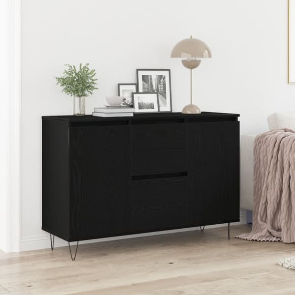vidaXL Skap Svart Eik 101,5x35x70 cm Konstruert Tre