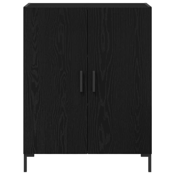 vidaXL Sidobord Svart ek Massiv ek, Metallben Standard Förvaringsbuffé