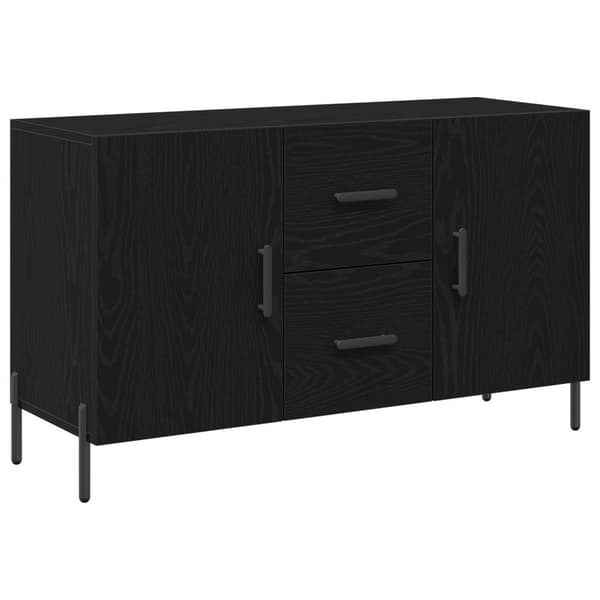 vidaXL Sideboard Sort egetræ Træ Medium Sort egetræ sideboard